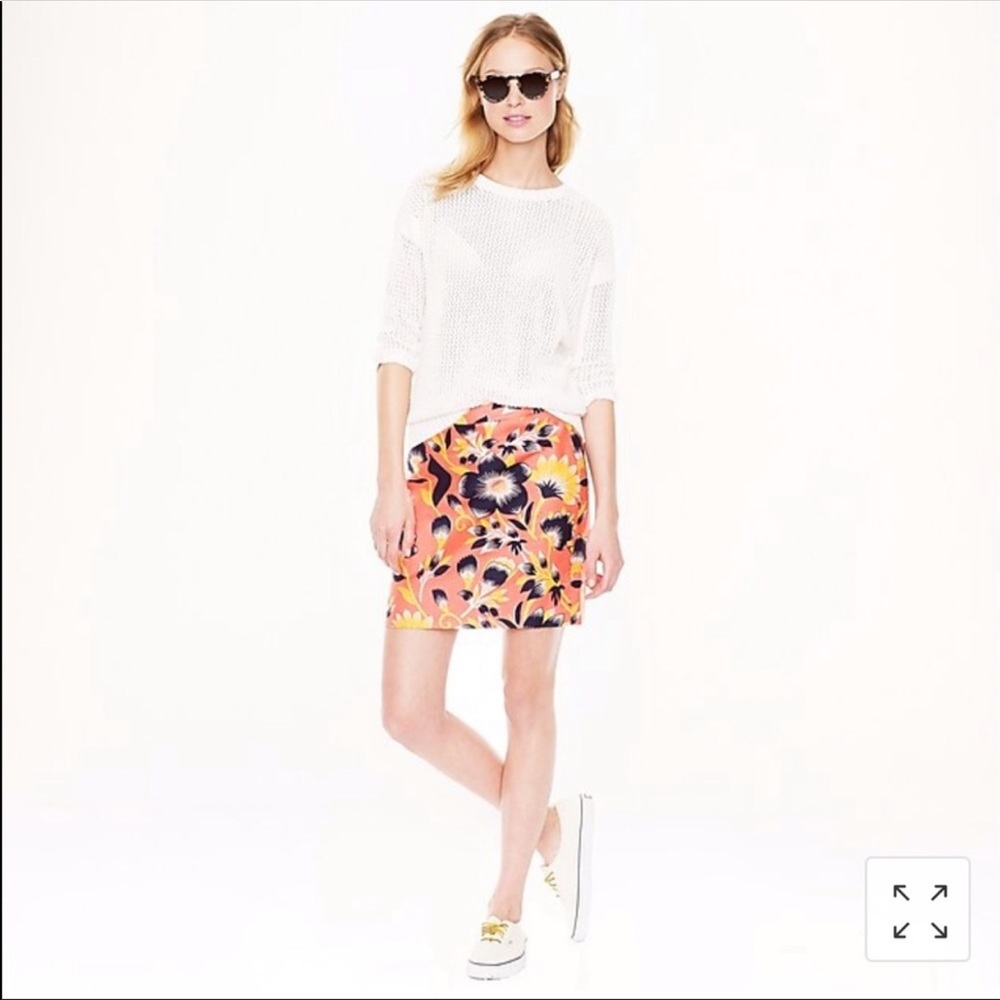 J. Crew Postage stamp mini skirt hibiscus floral 2